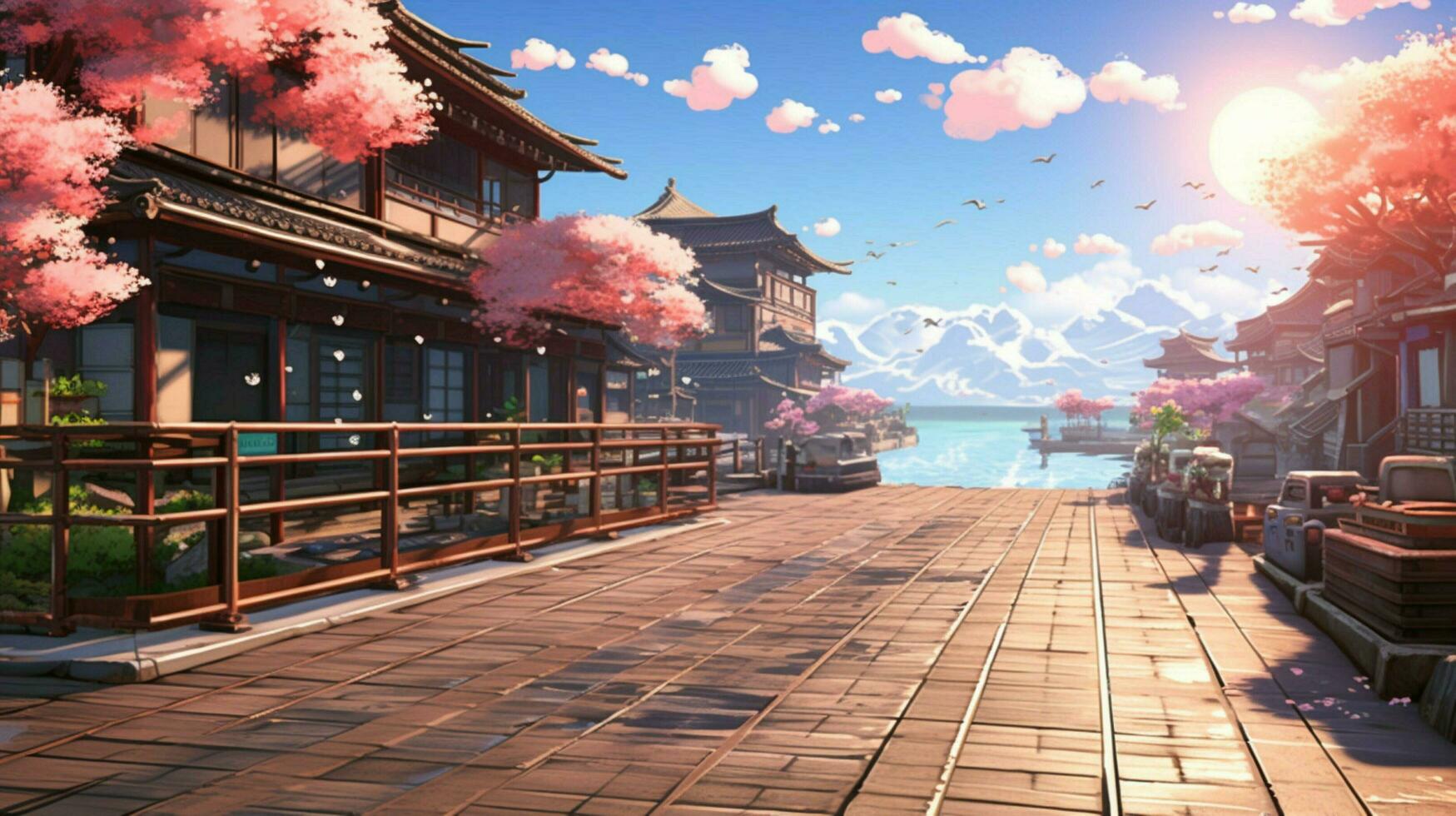 calming anime background high quality photo