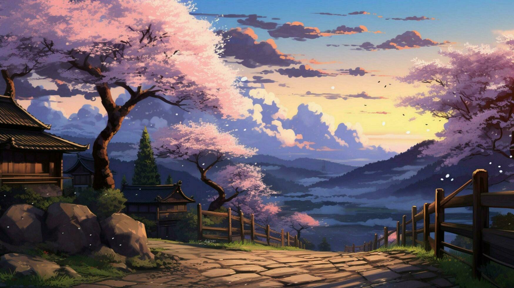 calming anime background high quality photo