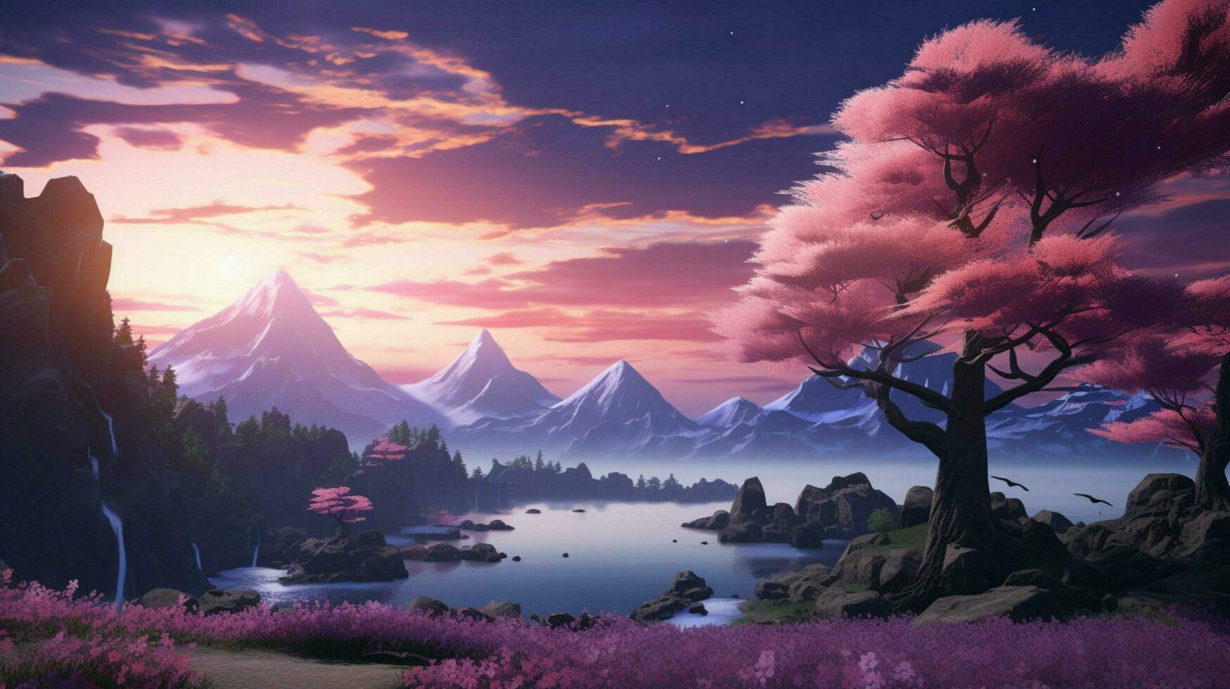 calming anime background high quality photo