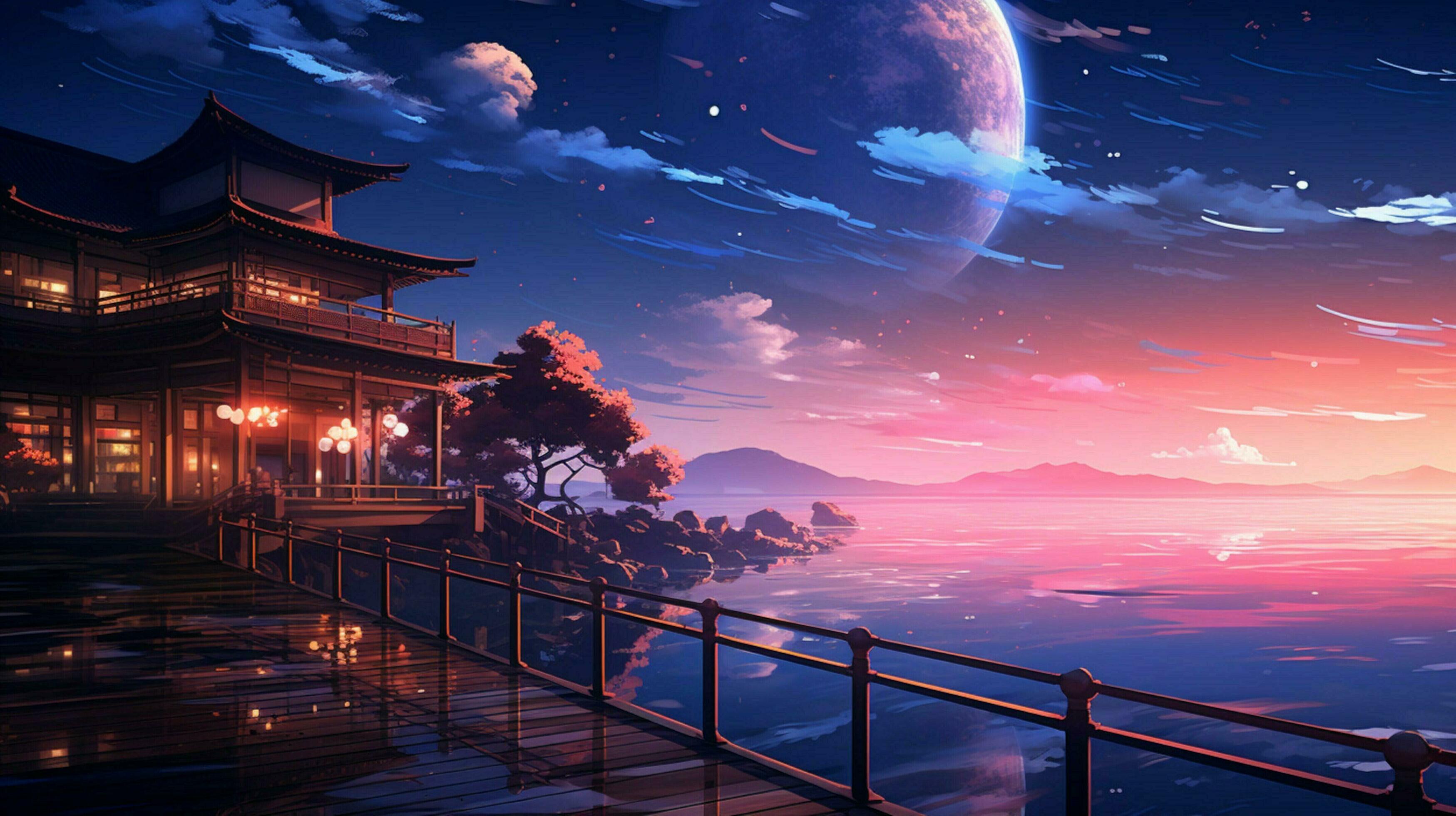 calming anime background high quality 30663716 Stock Photo at Vecteezy