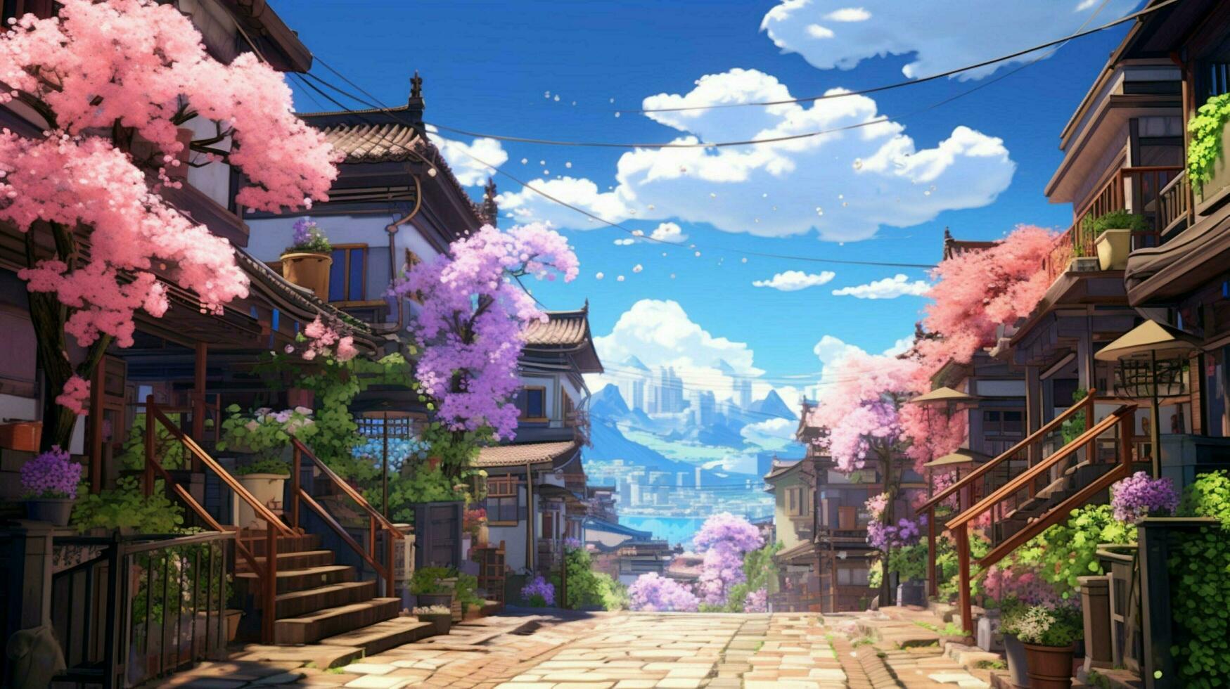 calming anime background high quality photo