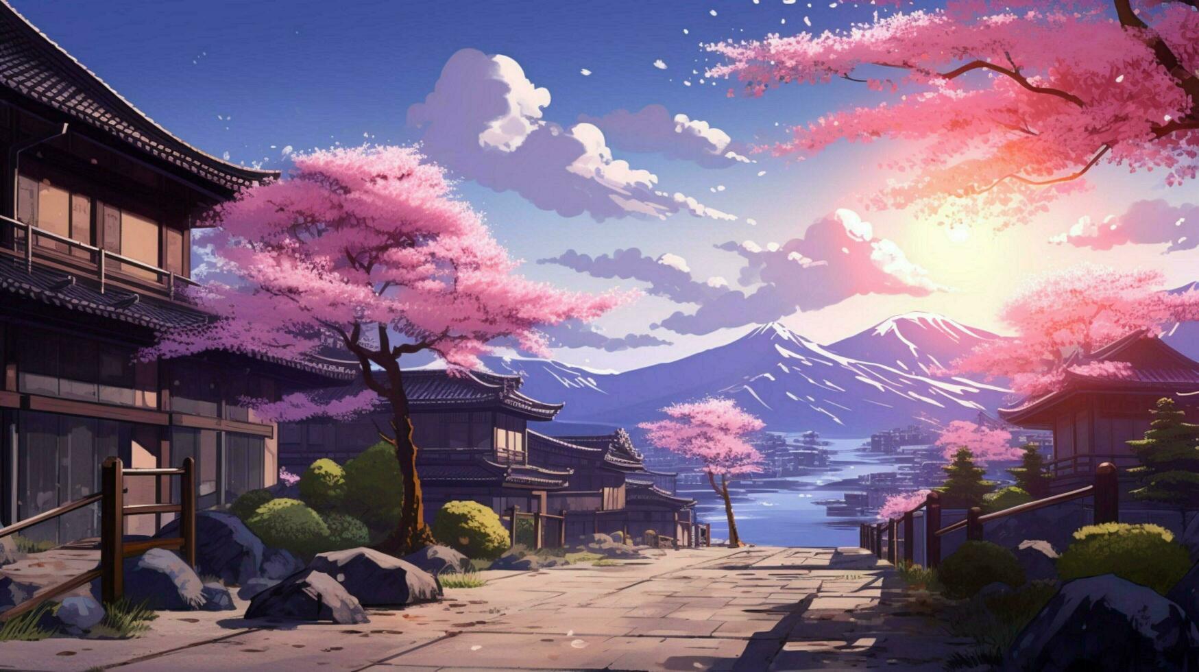 calming anime background high quality photo