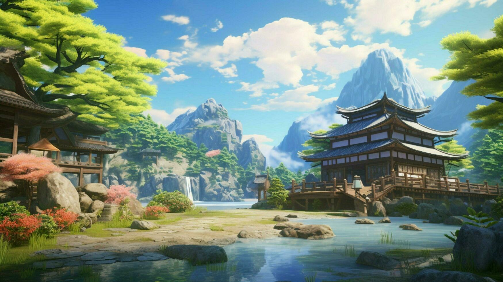 calming anime background high quality photo