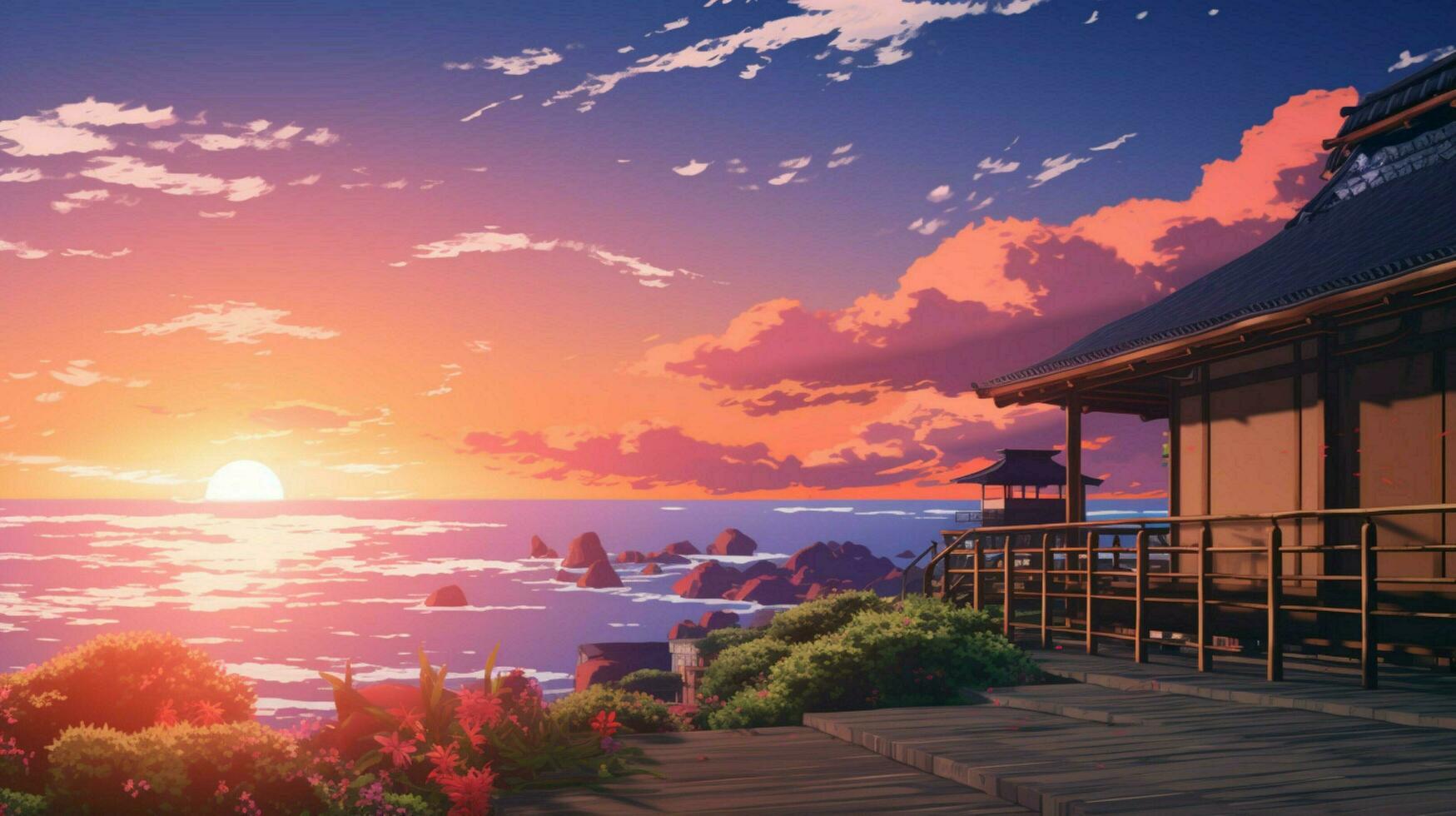 calming anime background high quality photo