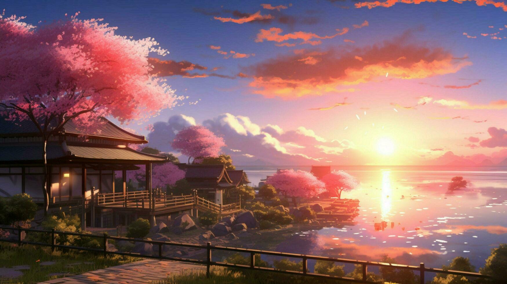 calming anime background high quality photo