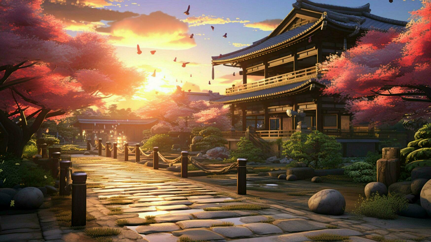 calming anime background high quality photo