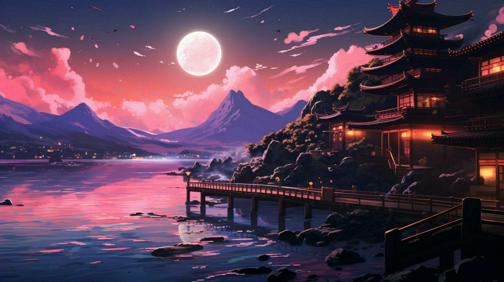 calming anime background high quality photo