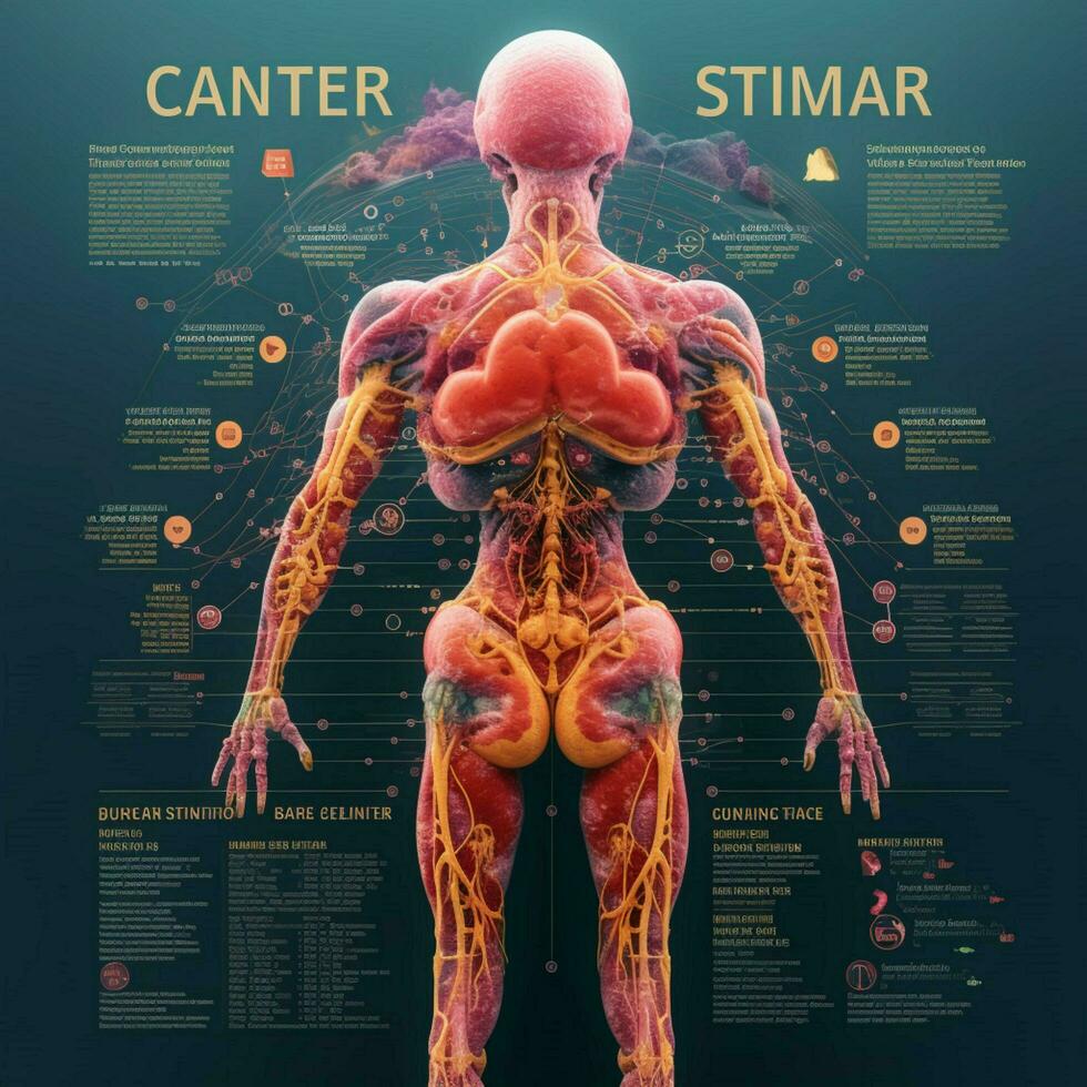 cáncer infografía alto calidad 4k ultra hd hdr foto