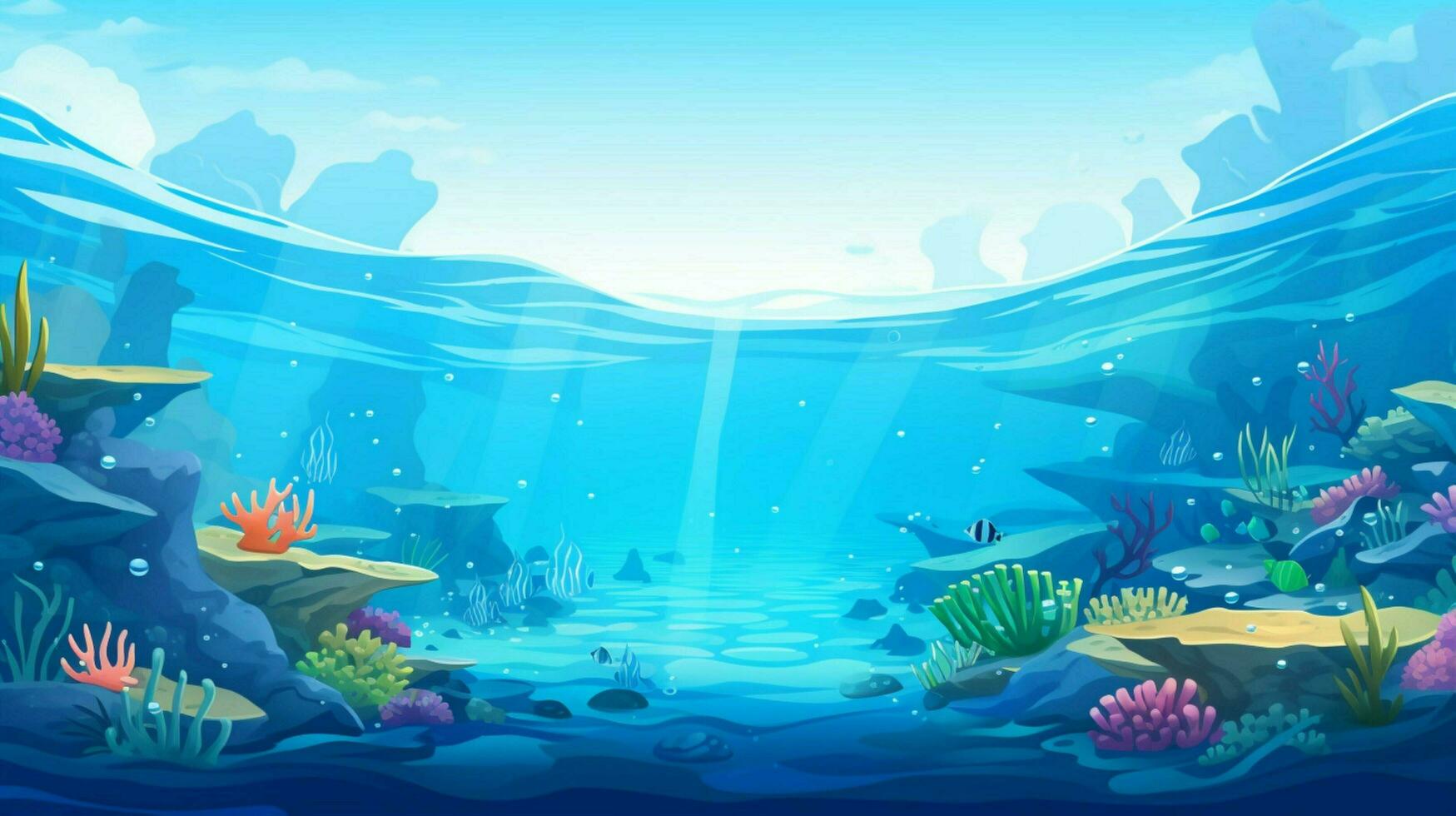 cartoon style ocean background for product showca photo