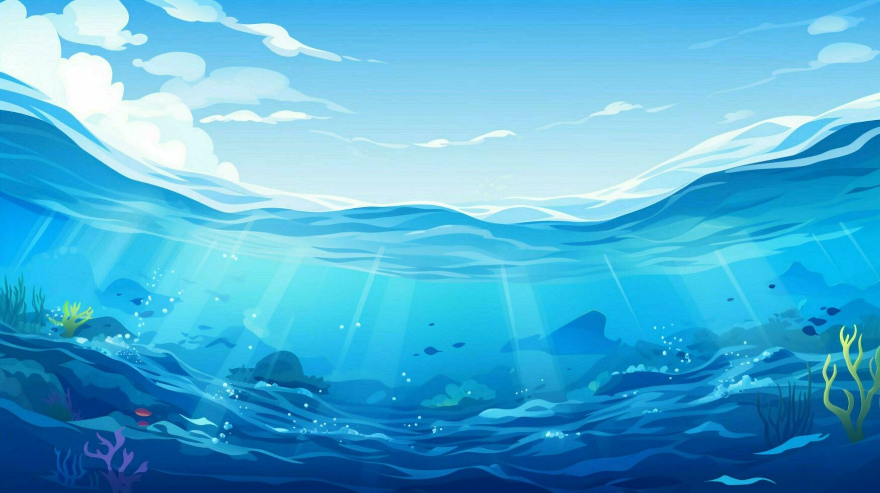 cartoon style ocean background for product showca photo