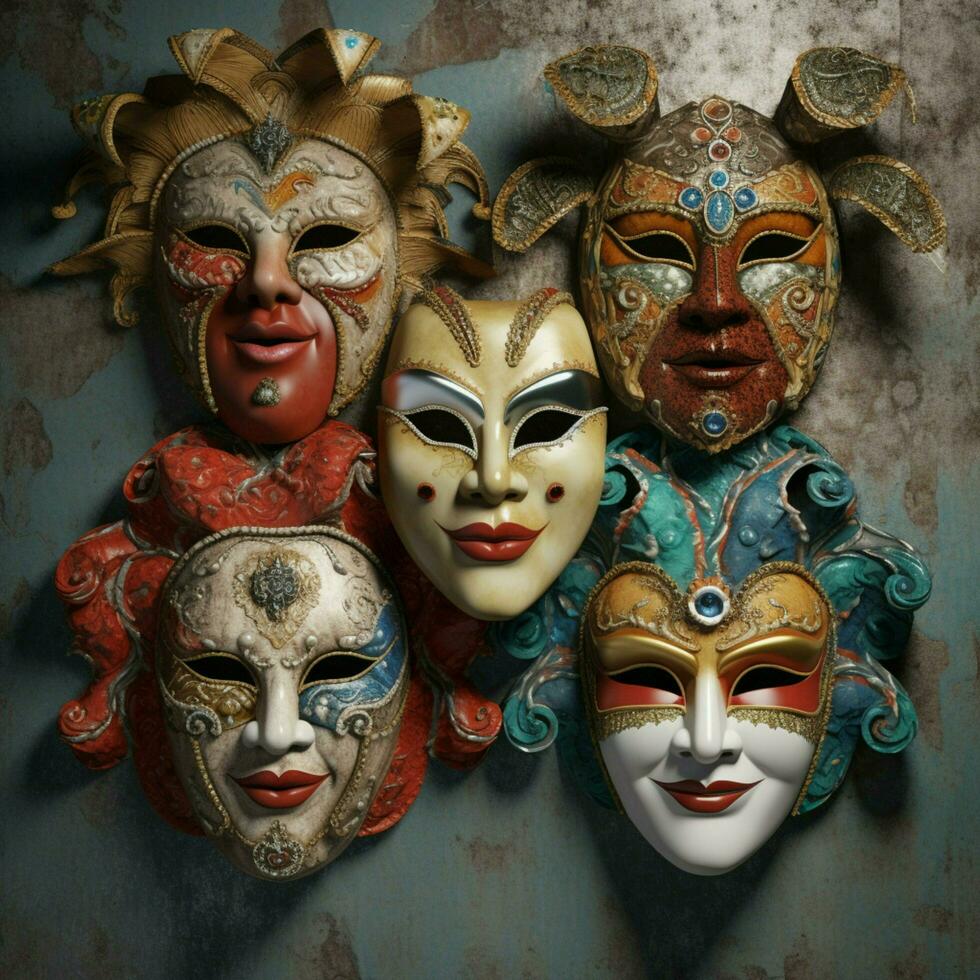 carnival masks high quality 4k ultra hd hdr photo