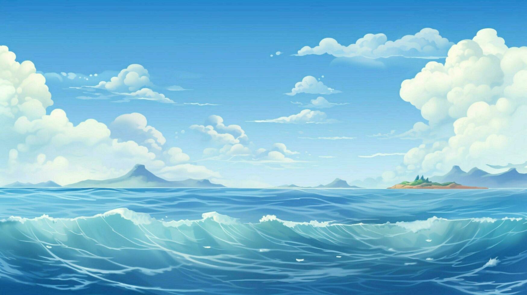 cartoon style ocean background for product showca photo