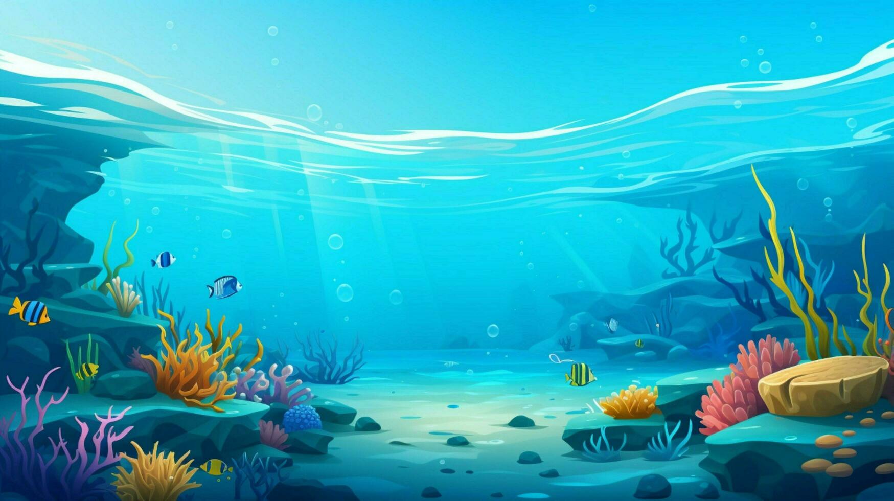 cartoon style ocean background for product showca photo