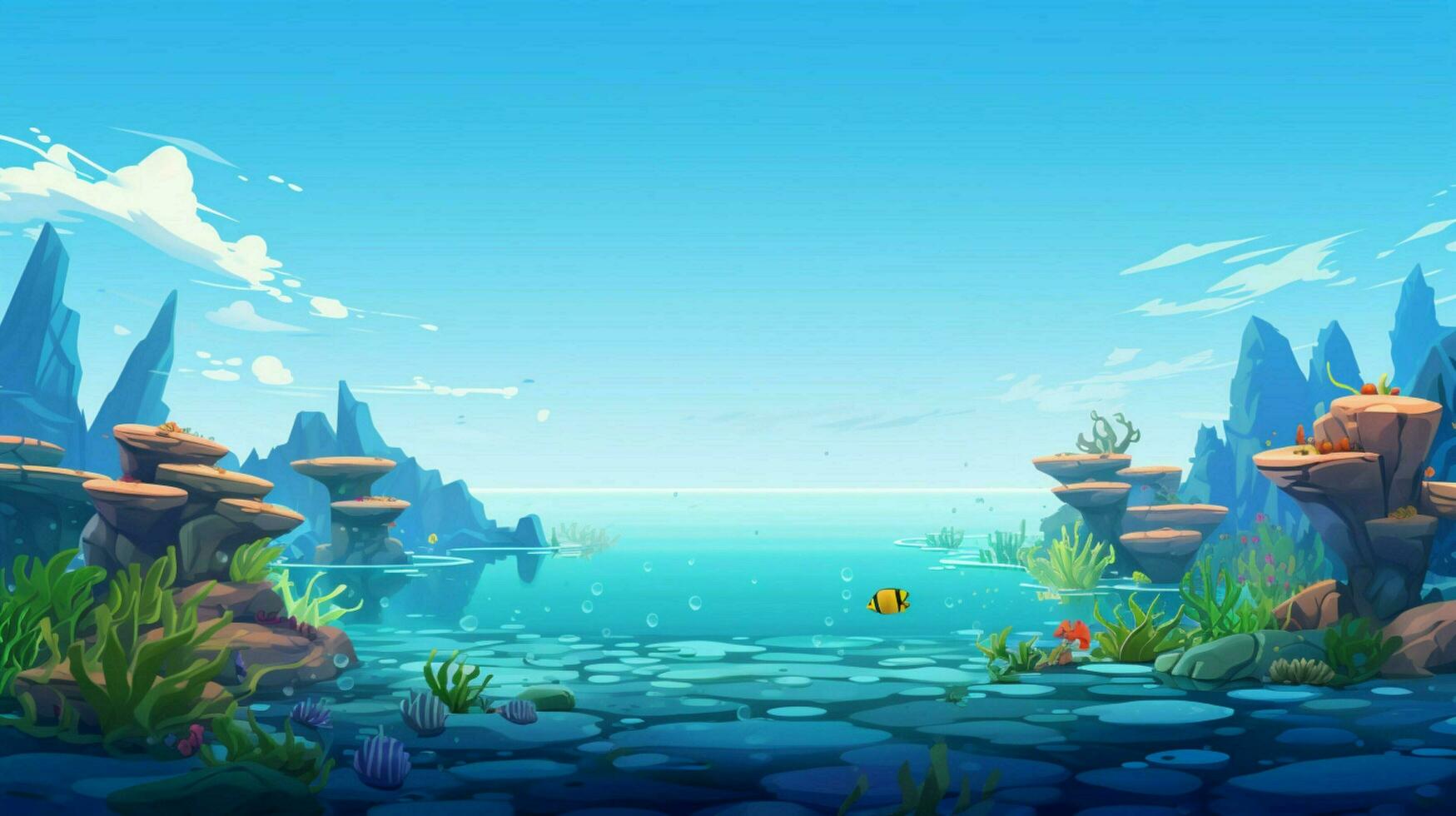 cartoon style ocean background for product showca photo