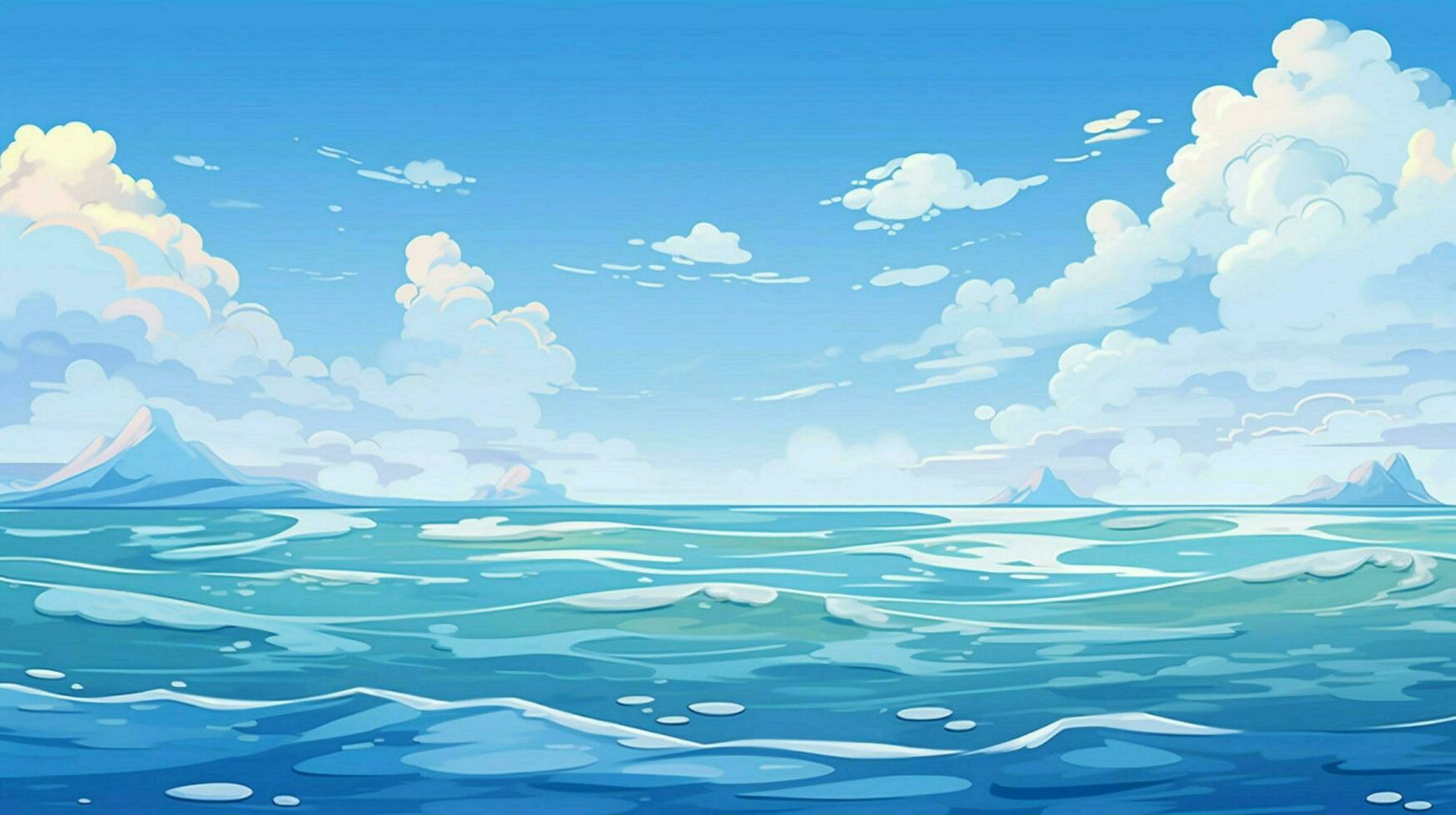 cartoon style ocean background for product showca photo