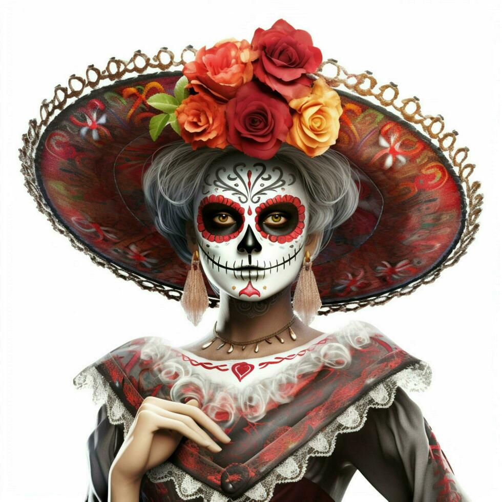 catrina with transparent background high quality ultra hd photo