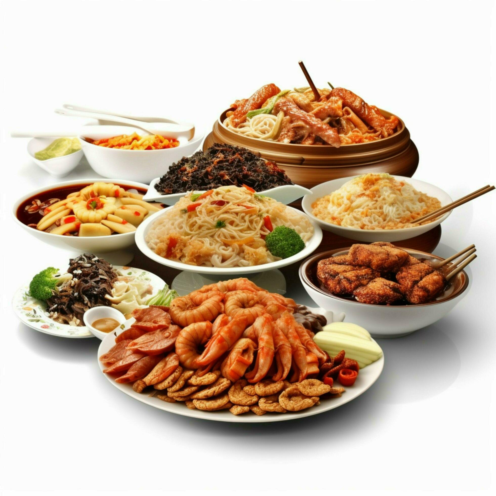chinese food chinese buffet with transparent background 30664236 Stock