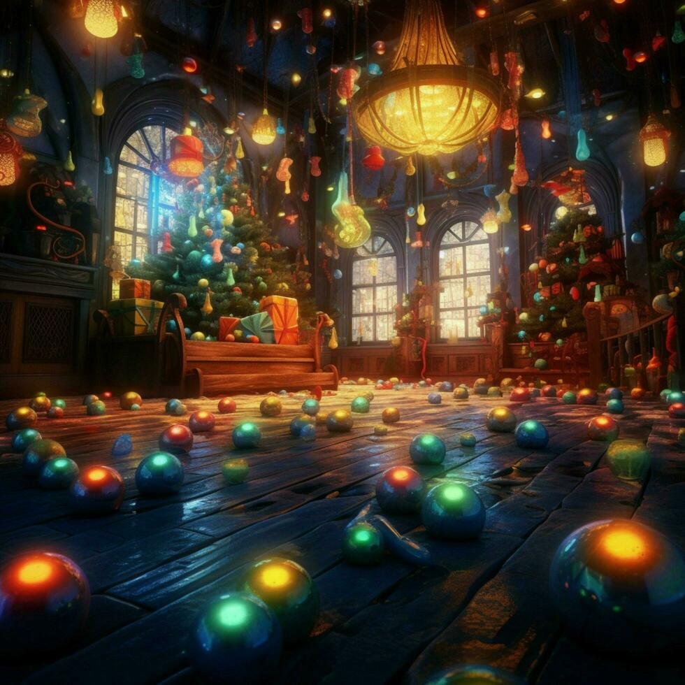 christmas lights high quality 4k ultra hd hdr photo