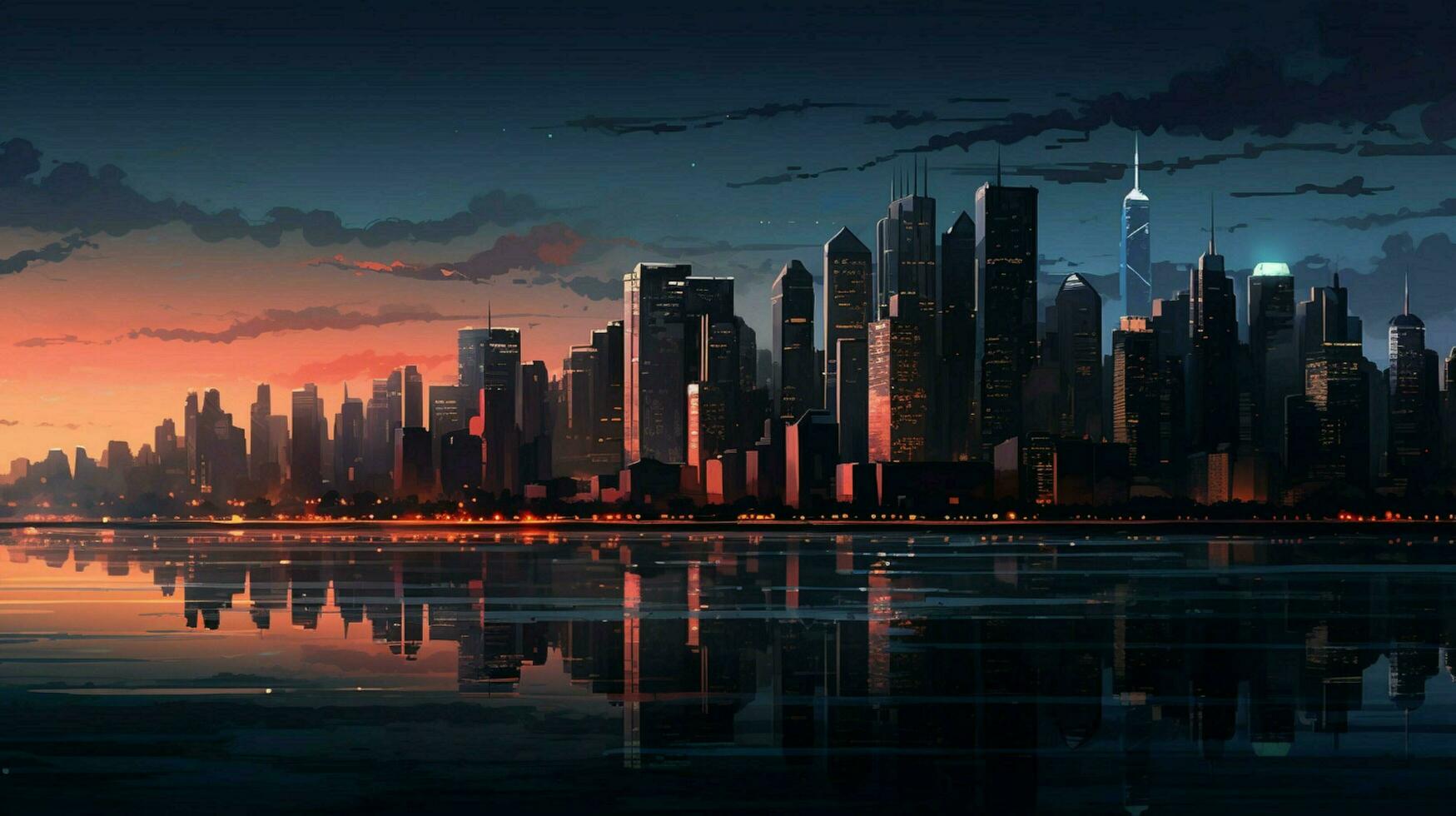 city pixel art light vibe low detail minimalist photo