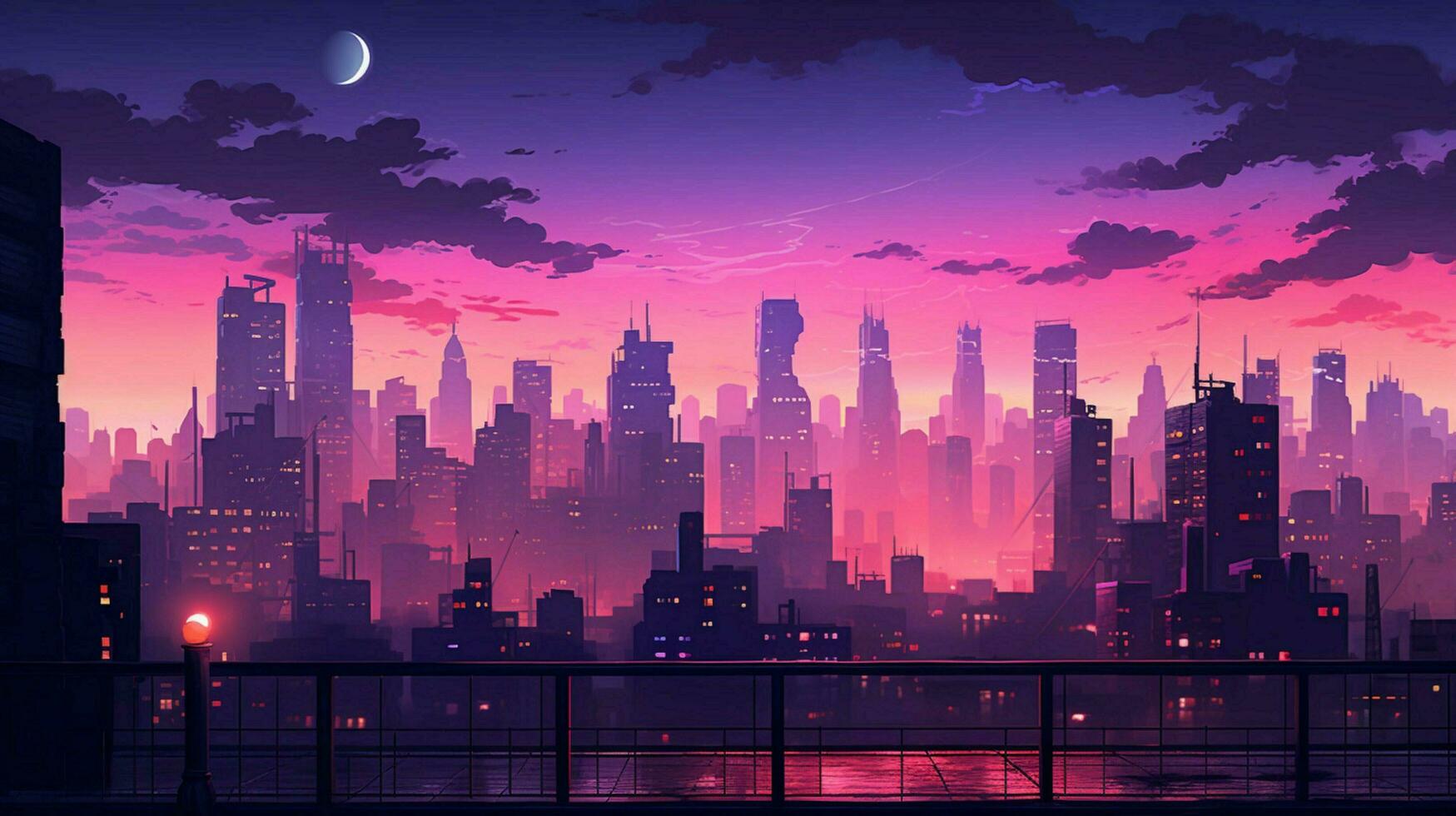 city pixel art light vibe low detail minimalist photo