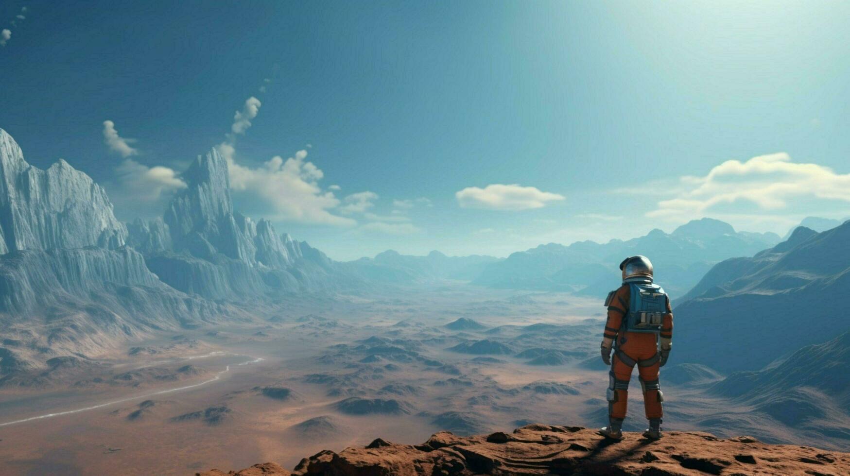 clean simplistic wide shot of astronaut photo