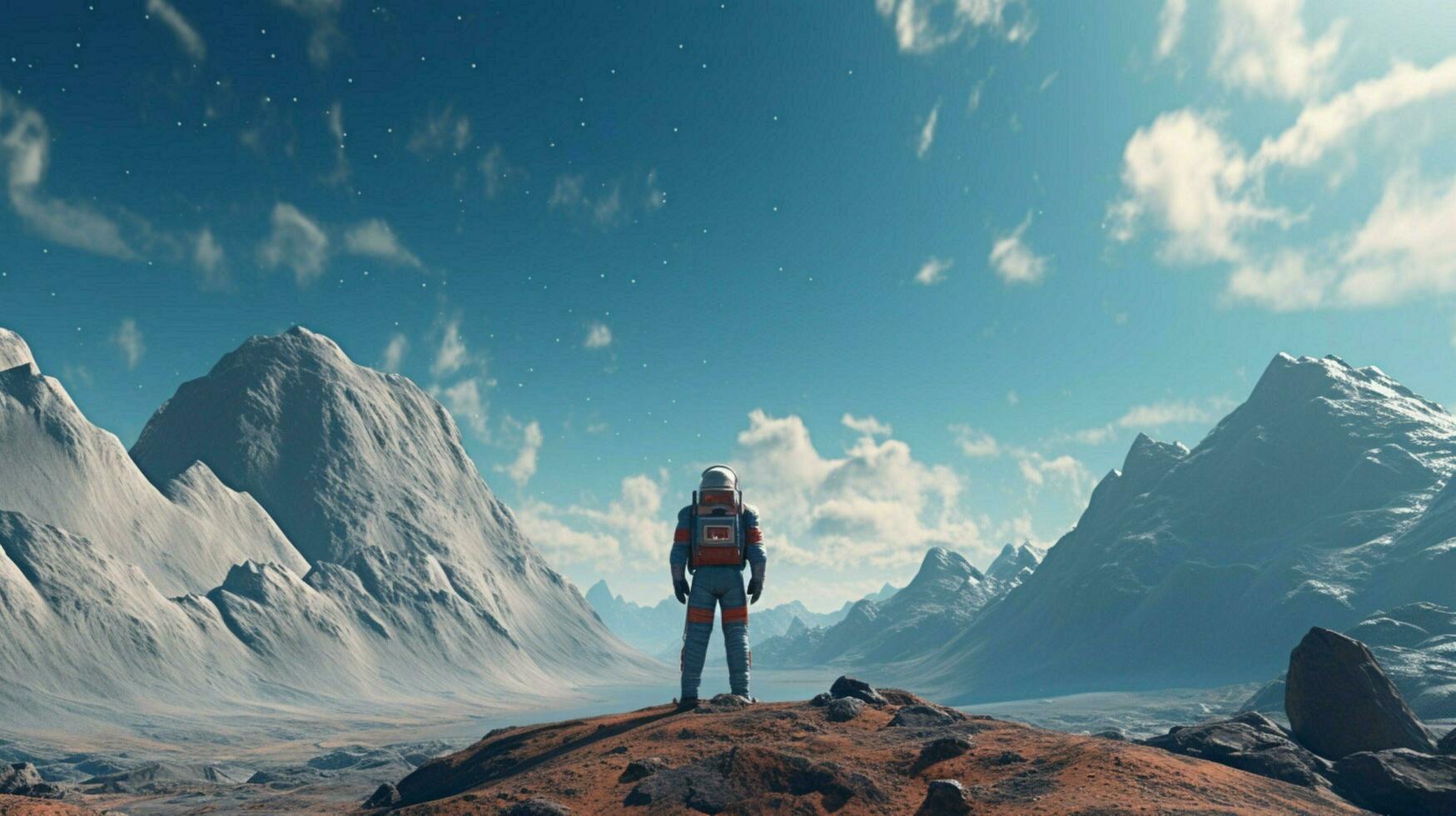 clean simplistic wide shot of astronaut photo
