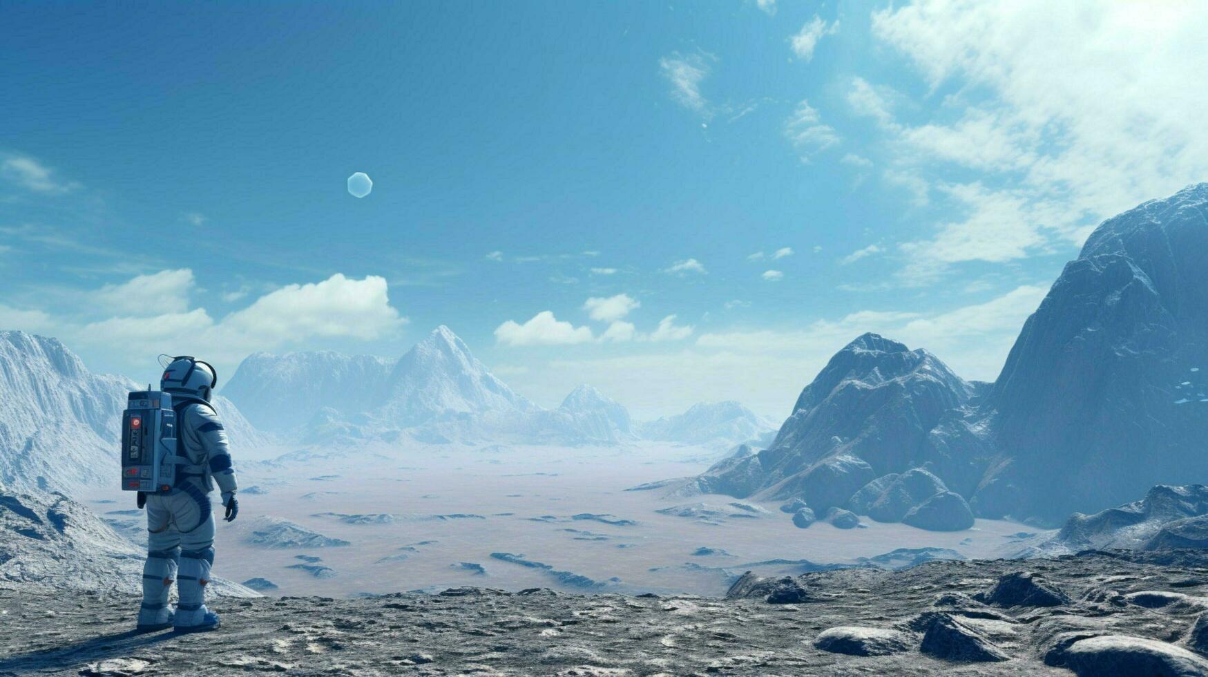 clean simplistic wide shot of astronaut photo