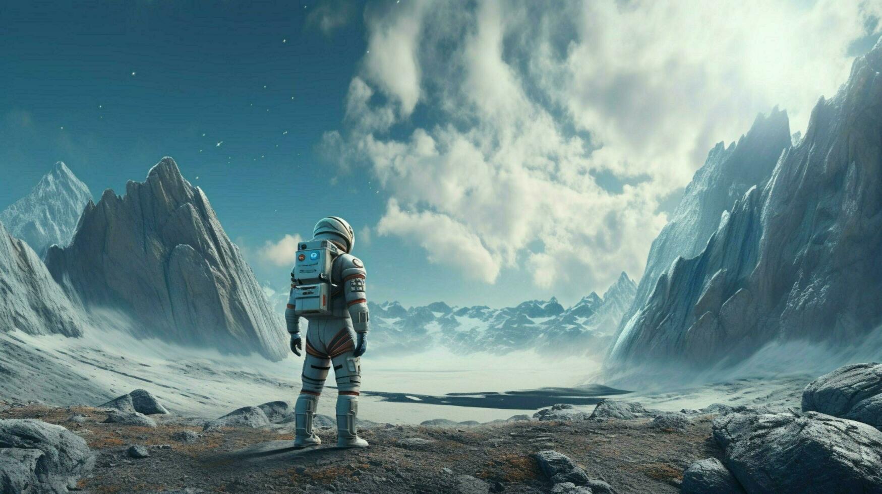 clean simplistic wide shot of astronaut photo