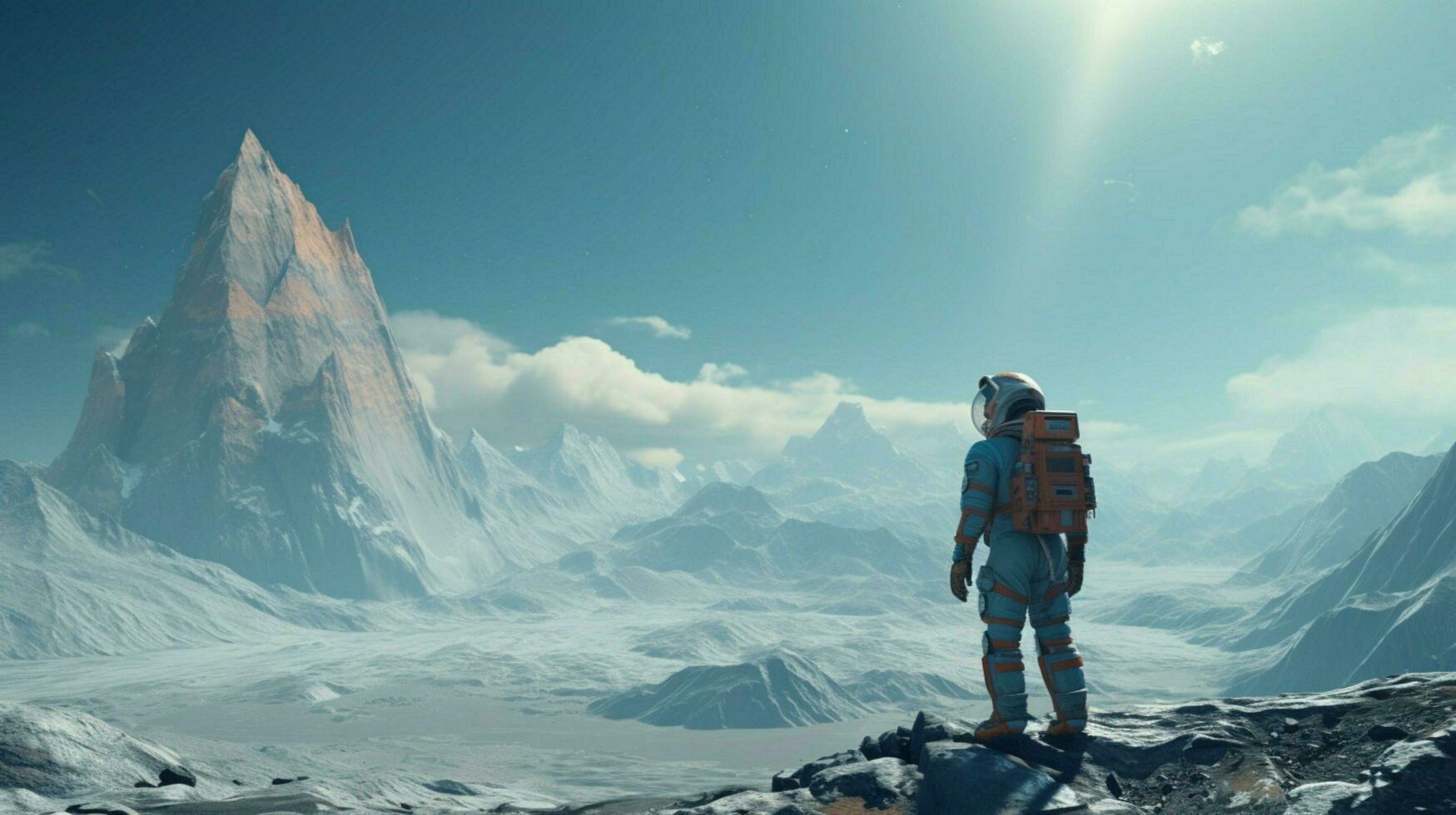 clean simplistic wide shot of astronaut photo