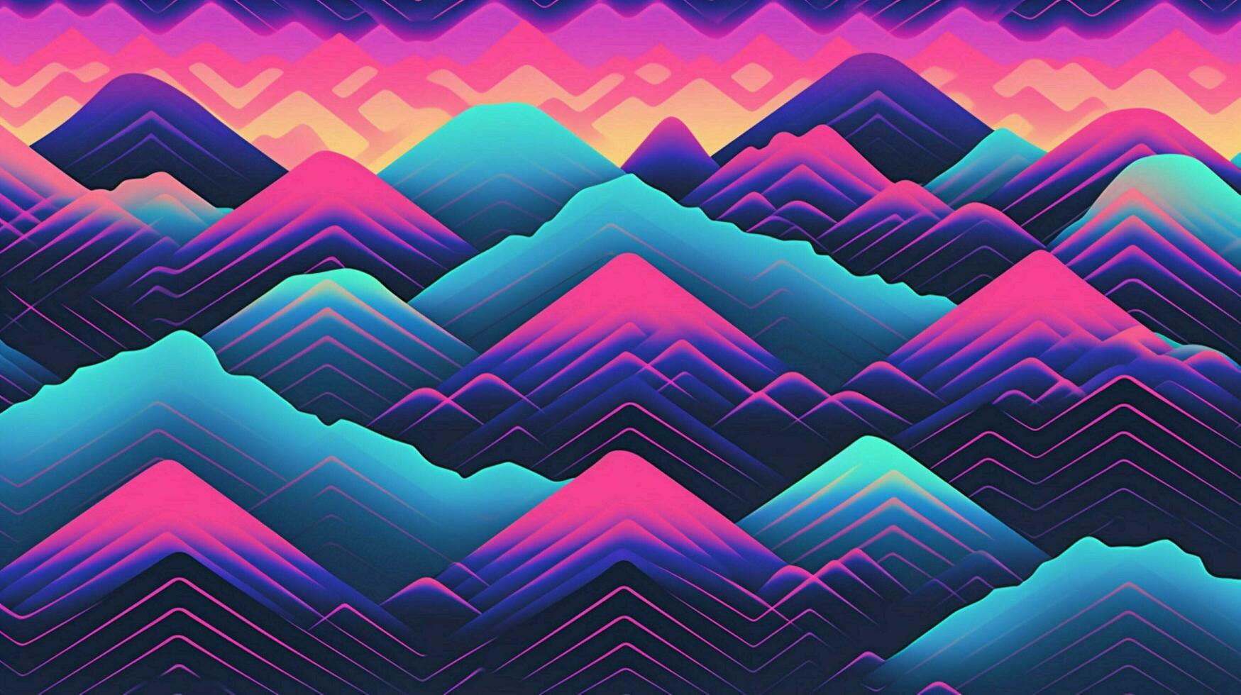 different shapes pattern in the style of vapor wave photo