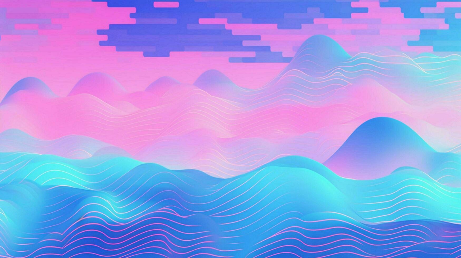 different shapes pattern in the style of vapor wave photo