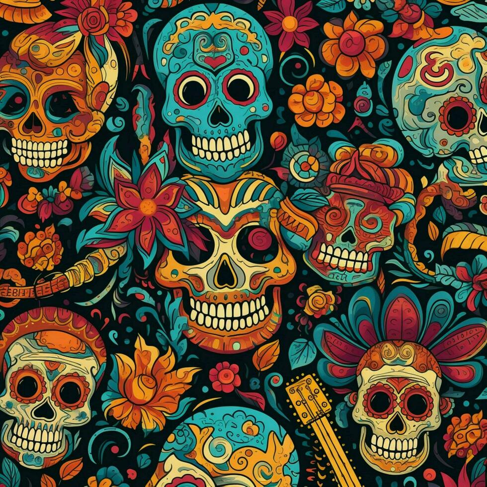 day of dead pattern high quality 4k ultra hd hdr photo