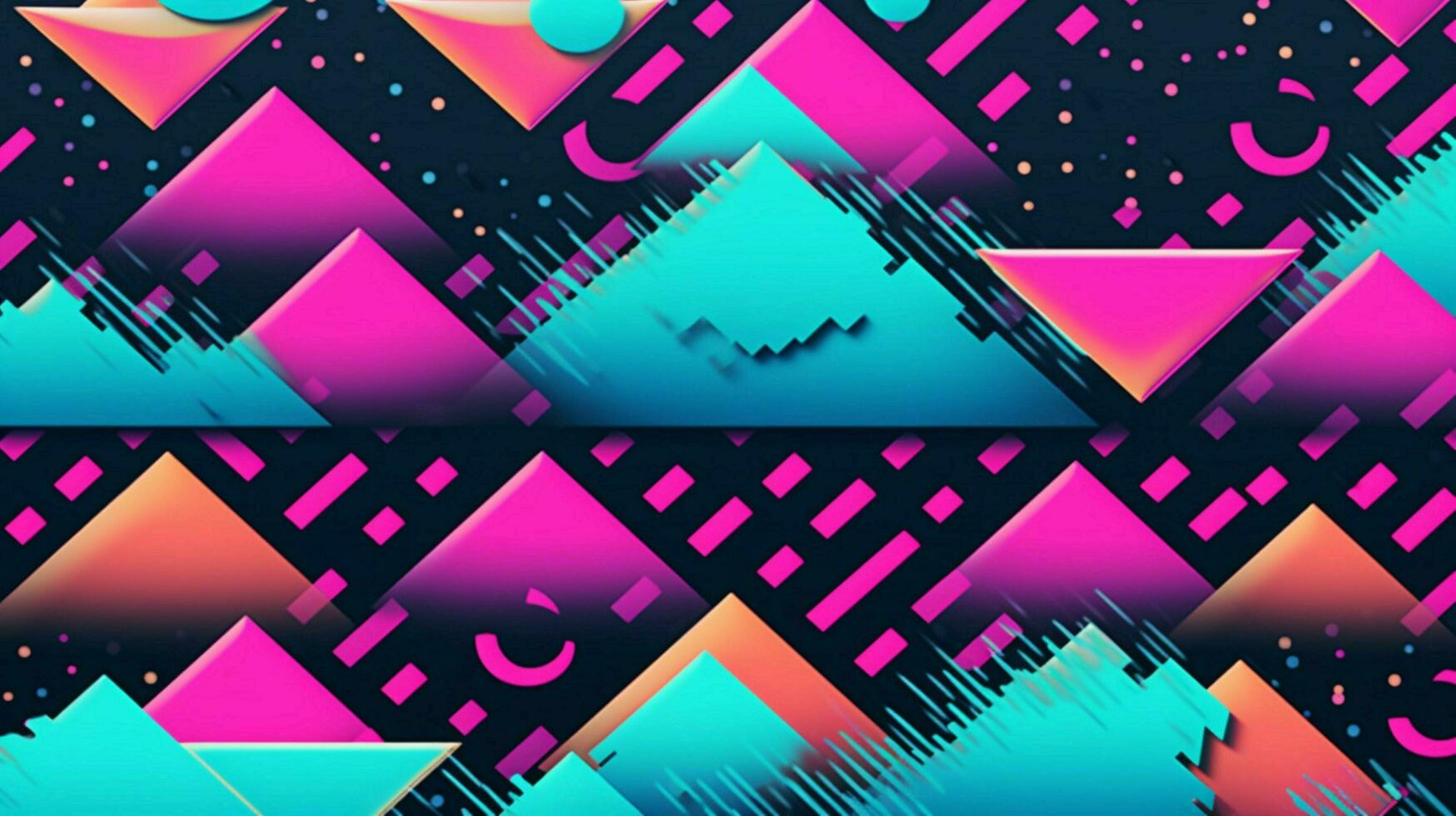 different shapes pattern in the style of vapor wave photo