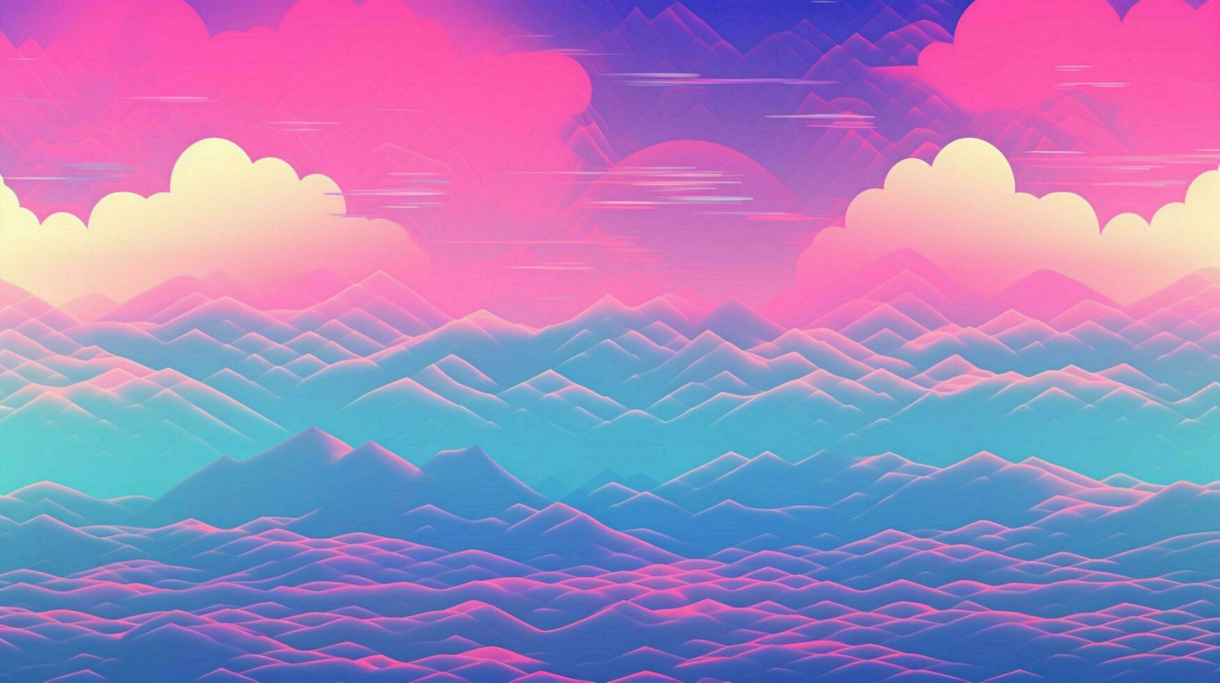 different shapes pattern in the style of vapor wave photo