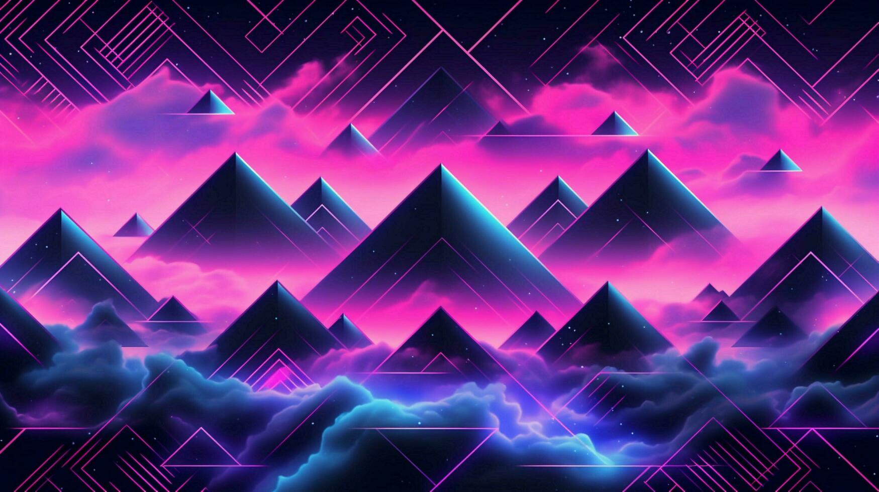 different shapes pattern in the style of vapor wave photo