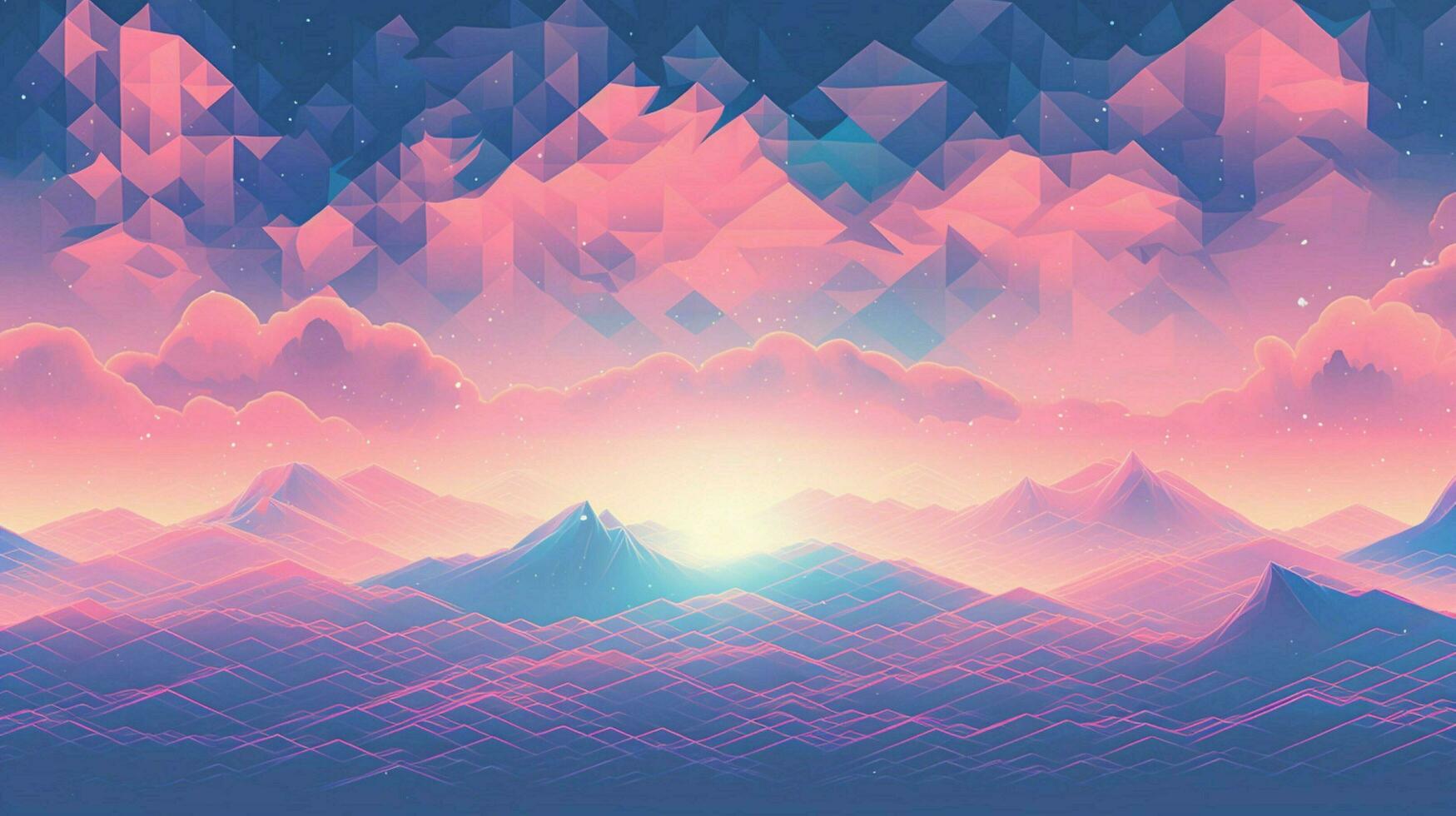 different shapes pattern in the style of vapor wave photo