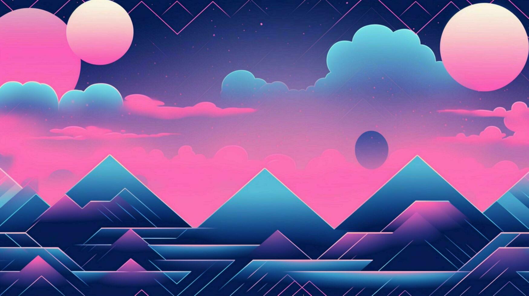 different shapes pattern in the style of vapor wave photo