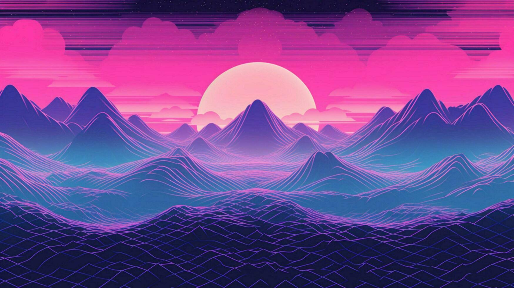 different shapes pattern in the style of vapor wave photo