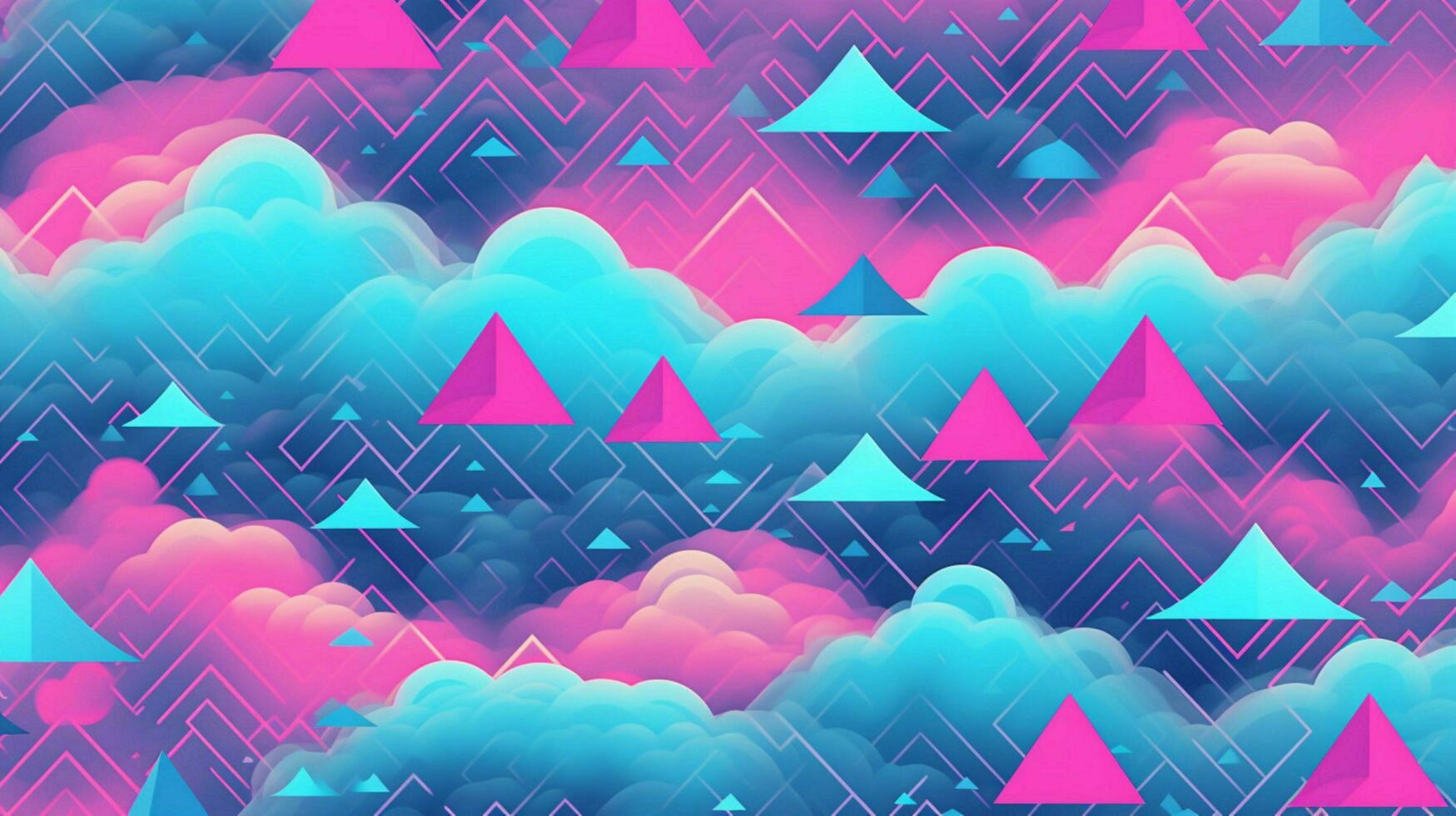 different shapes pattern in the style of vapor wave photo