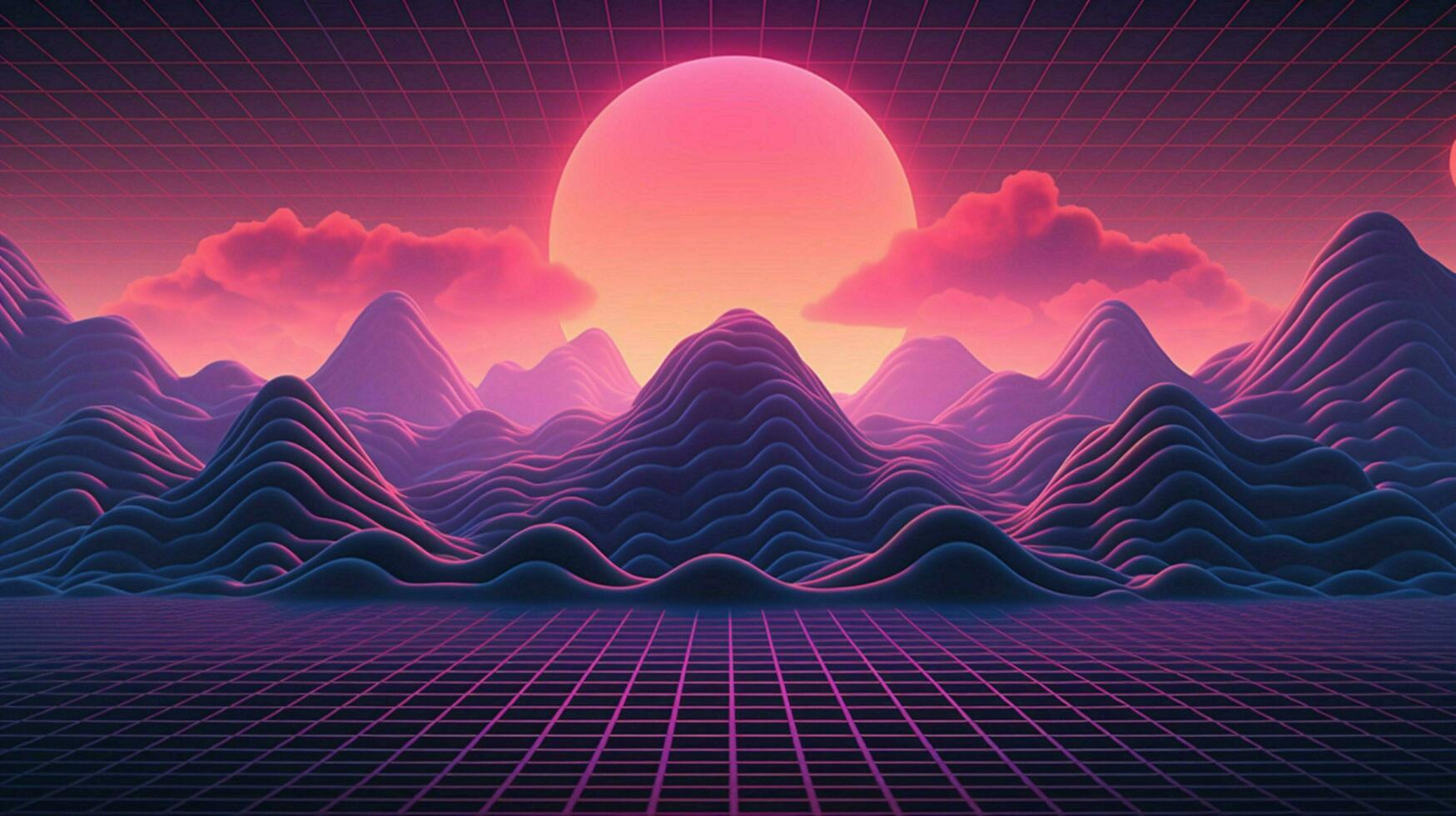 different shapes pattern in the style of vapor wave photo