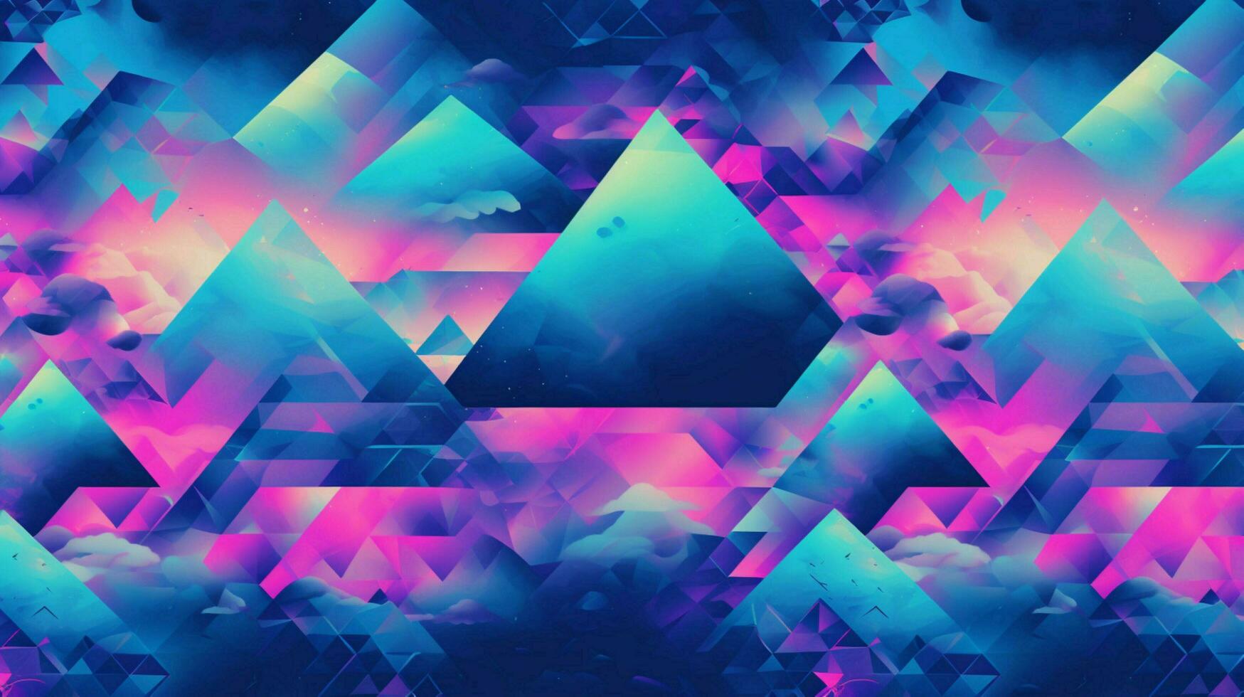 different shapes pattern in the style of vapor wave photo