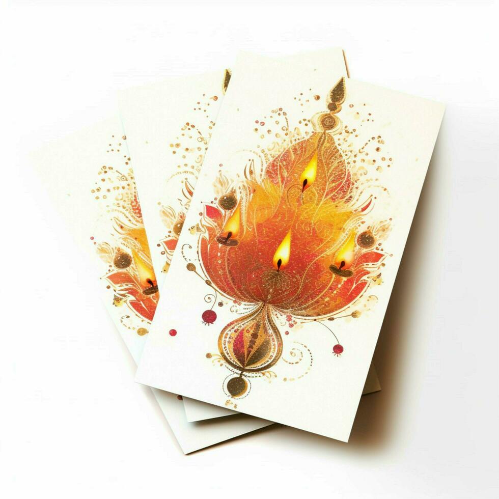 diwali cards with white background high quality photo