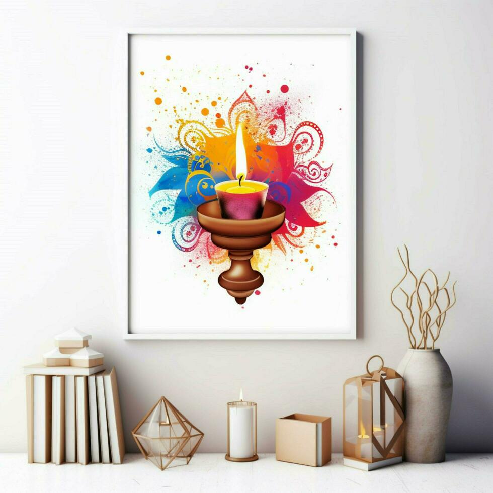 diwali poster with white background high quality photo