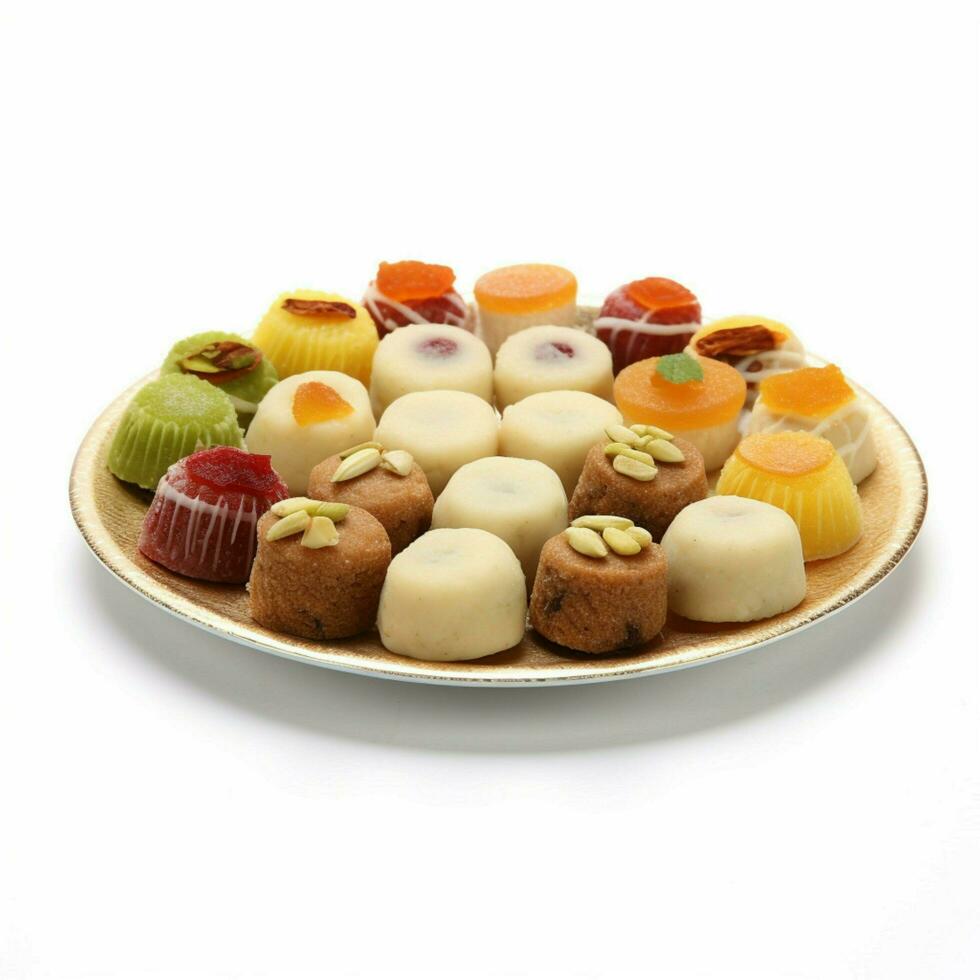 diwali sweets with white background high quality photo