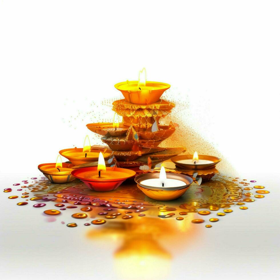 diwali with white background high quality ultra hd photo