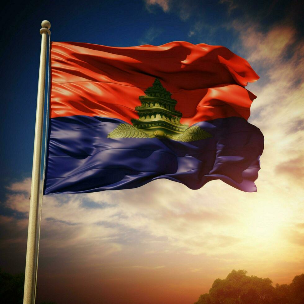 flag of Cambodia high quality 4k ultra photo