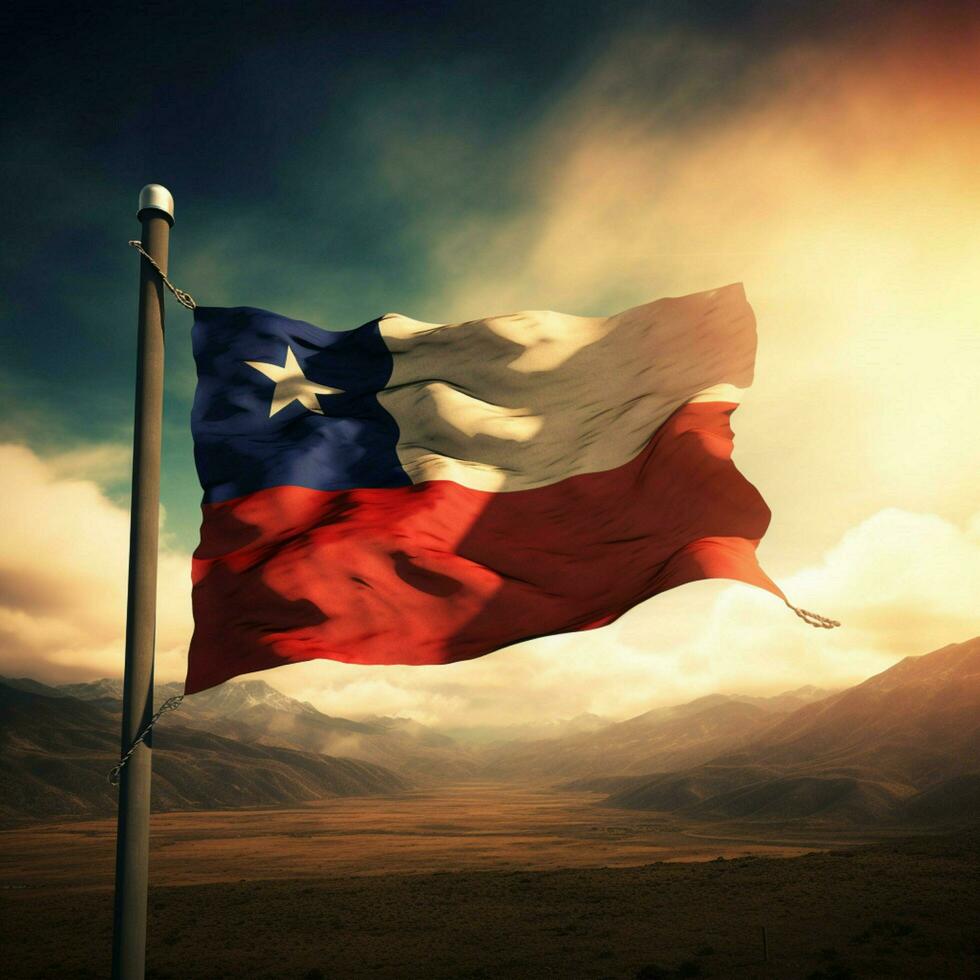 flag of Chile high quality 4k ultra hd photo