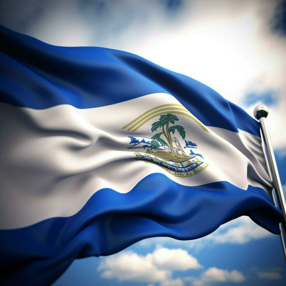 flag of El Salvador high quality 4k ul photo