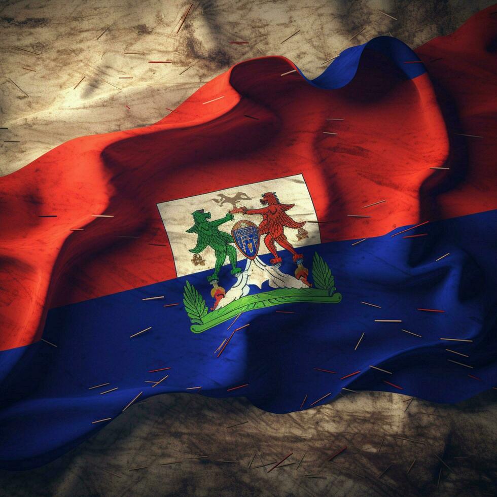 bandera de Haití alto calidad 4k ultra hd foto