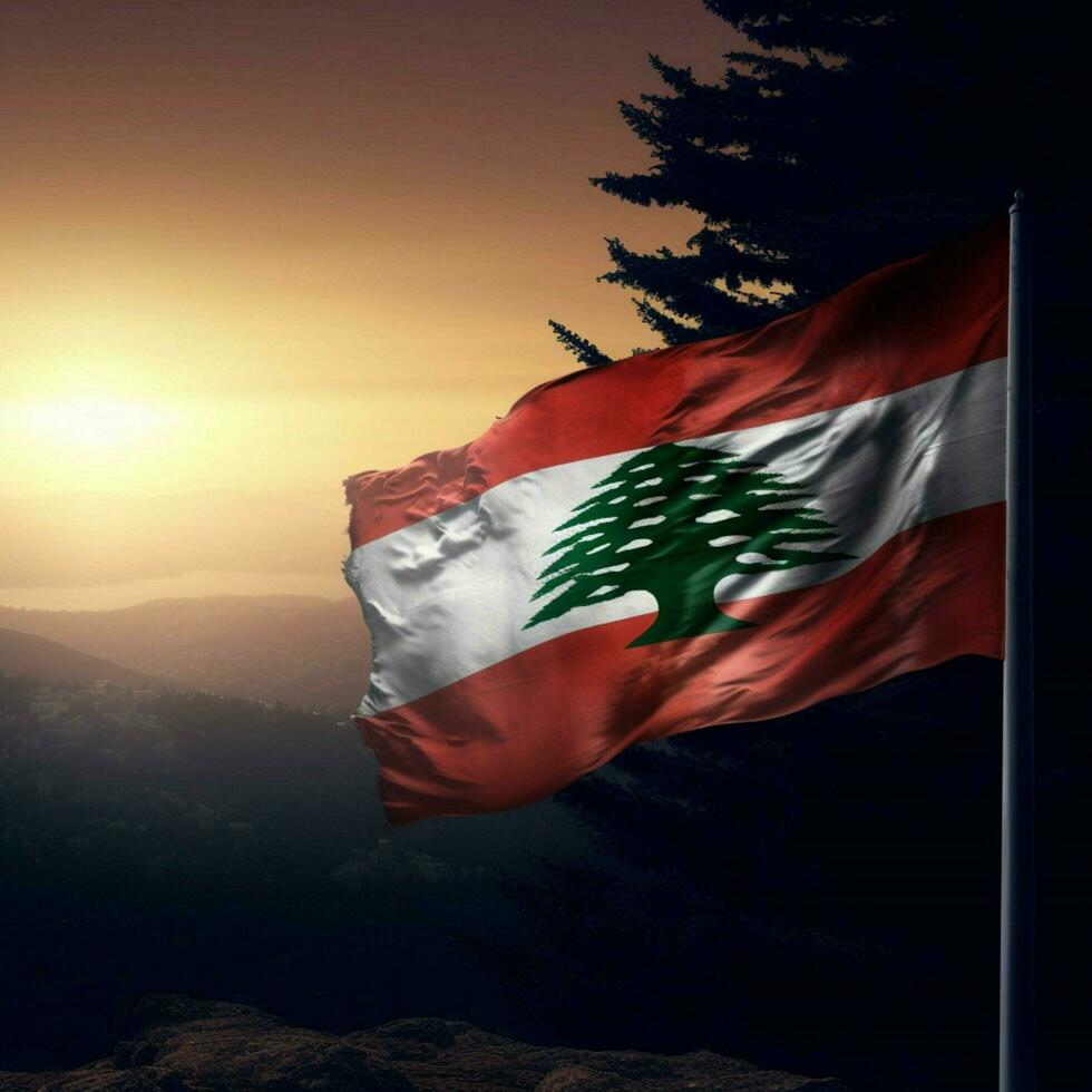 flag of Lebanon high quality 4k ultra photo